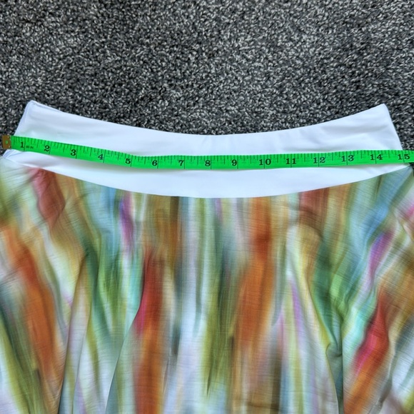 CALIA by Carrie Underwood Orange and Green Asymmetrical A-Line Mini Skirt NWT - Picture 5 of 9